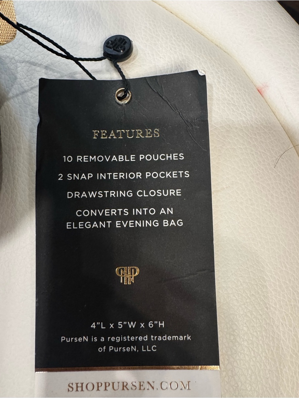 PurseN Black Quilted Drawstring Jewelry Bag - Picture 4 of 7